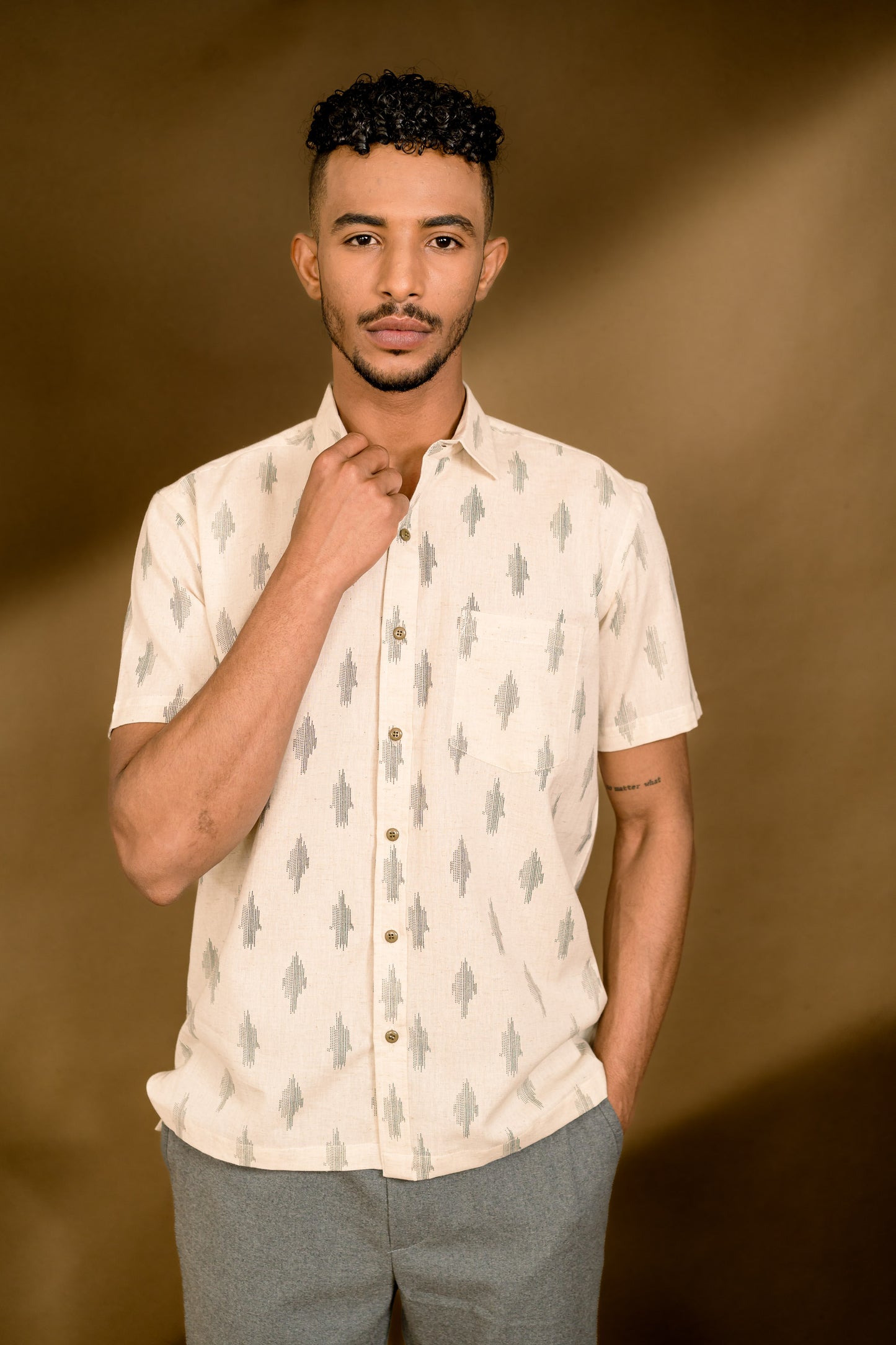 Short Sleeve - Ikat Printed Shirt