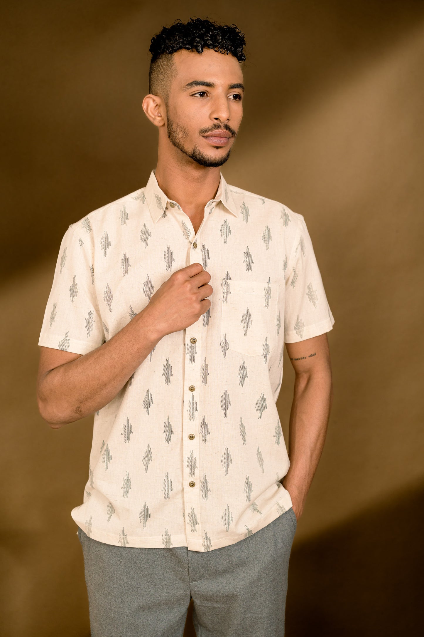 Short Sleeve - Ikat Printed Shirt